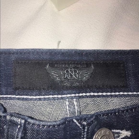 Rock & Republic dark blue demin jean short Shorts Size 27‎ women’s flayed * - Picture 6 of 8